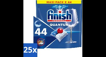 Finish - Vaatwasmiddel - Quantum All in One Regular - Alles-in-1 Kracht - 44 capsules - Bulkverpakking - 25 stuks