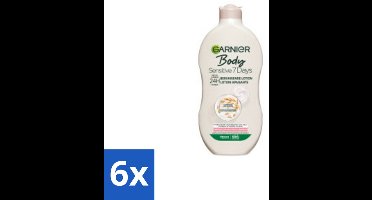 6 x Garnier - Body - Bodylotion - Sensitive 7 Days - Verzachtend - Havermelk & Probiotica - 400 ml - Lichaamslotion - Gevoelige Huid - Hydratatie - Havermelk - Probiotica