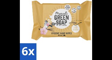 Marcel's Green Soap - Hand doekjes - Vanille & Cherry Blossom - Mild & handig - 15 Doekjes - Voordeelverpakking - 6 stuks