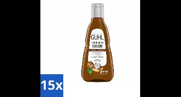 15 x Guhl - Shampoo - Colorshine Bruin - 250 ml - Bruin Haar Shampoo - Kleurverdieping Haar - Glans Haar - Gekleurd Haar Verzorgen - Kukui-nootolie Shampoo