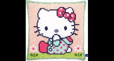 Vervaco - Kruissteekkussen kit - Hello Kitty Op het grasveld - PN-0155210 - Borduren - Borduurpakket - Borduurpakket volwassenen - Borduurpakket kind