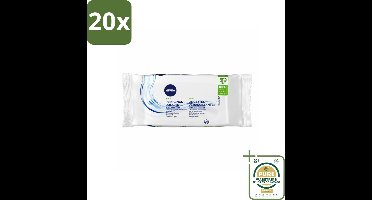 20 x NIVEA - Reinigingsdoekjes - Verfrissend - Verwijdert Waterbestendige Make-up - 7 Doekjes - Grootverpakking - Gezichtsreinigingsdoekjes - Make-up Verwijderen - Waterbestendige Make-up - Vitamine E - Hydra IQ