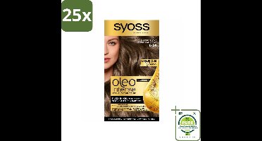 25 x SYOSS - Oleo Intense 6-54 Cappuccino Blond - Haarverf - Zonder Ammoniak - Grijsdekking - Langdurige Kleur - Grootverpakking - Permanente Haarkleur - Haarkleur - Haarkleuring - Olie-formule - Ammoniakvrij