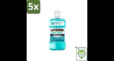 5 x Listerine – Mondwater – Cool Mint – Milde smaak zonder alcohol – 500 ml - Grootverpakking - Mondwater - Mondhygiëne - Tandplak - Tandvlees - Mondspoeling