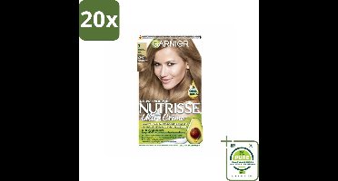 20 x Garnier - Nutrisse Ultra Crème 7 - Haarkleuring - Natuurlijk Blond - Intens Voedend - Permanente Kleur - Grootverpakking - Haarverf - Permanente Haarkleuring - Blond Haar - Grijsdekking - Voedende Haarkleuring