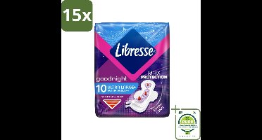 15 x Libresse – Inlegkruisjes – Invisible Goodnight 3 mm – Nachtbescherming – 10 Inlegkruisjes - Grootverpakking - Nachtbescherming - Inlegkruis - Nachtbescherming Vrouw - Ongestoorde Nachtrust - Zachte Nachtbescherming