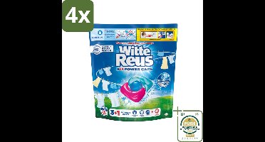 Witte Reus - 3+1 Power Caps - Witte Was - 45 Wasbeurten - Voordeelverpakking - 4 stuks - Wit wasgoed - Lichtgekleurd wasgoed