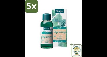 5 x Kneipp - Badolie - Mint Eucalyptus - 100 ml - Grootverpakking - Badolie Mint Eucalyptus - Eucalyptusolie Bad - Aromatherapie Bad - Verfrissend Bad - Badolie Voor Vermoeidheid