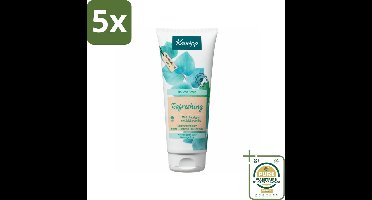 5 x Kneipp - Douche scrub - Refreshing - Mint & Eucalyptus - 200 ml - Grootverpakking - Douche Scrub - Huidverzorging - Exfoliatie - Mint En Eucalyptus - Jojoba Scrub