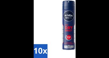 NIVEA MEN - Deodorant Spray - Dry Impact - 150 ml - Bulkverpakking - 10 stuks