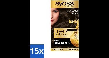 Syoss Oleo Intense - Haarverf - 4-50 - Ijzig Bruin - 115ml x 15