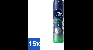 NIVEA MEN - Deodorant Spray - Fresh Sensation - 150 ml - Bulkverpakking - 15 stuks