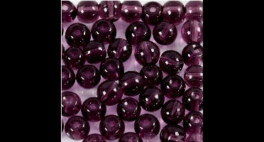 Glas Kralen, d 4 mm, gatgrootte 1 mm, paars, 45 stuk/ 1 doos