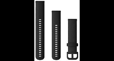 Garmin Quick Release Siliconen Horlogebandje - 20mm Polsbandje - Wearablebandje - Zwart met Zwarte Gesp