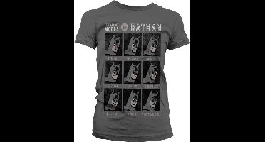 DC Comics Batman Dames Tshirt -S- The Many Moods Of Batman Grijs