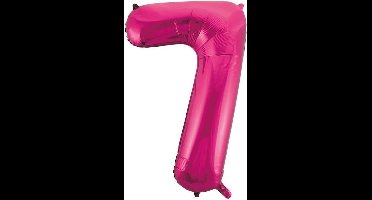 Pink roze cijfer ballon 7.