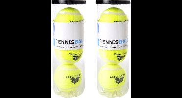 Engelhart Tennisballen - 6x stuks - in koker - Buitenspeelgoed - Tennissen - geel - sport