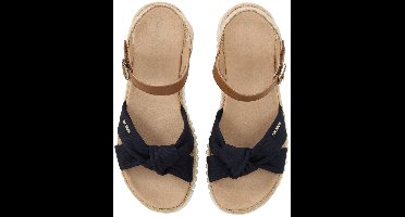 Tom Tailor - Sandalen met raffia-details - Maat 39 - navy