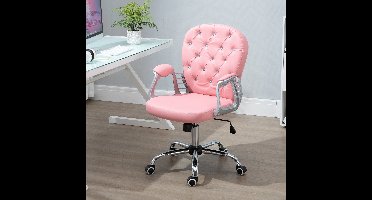 Bureaustoel – Ergonomische Stoel – Office Chair – Draaistoel – Bureau Stoel – Roze PU Bekleding – Verstelbare Hoogte 95-105 cm – Max 120 kg Belastbaar