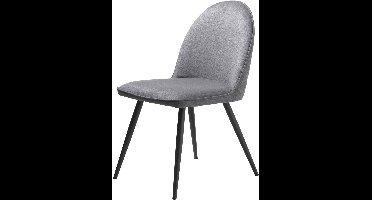 Eetkamerstoel Stof Grijs Incl. Armleuning - 64x49,5x84,5cm - Set van 2