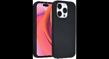 TUNIQ telefoonhoesje voor Apple iPhone 16 Pro - Siliconen backcover - Zwart