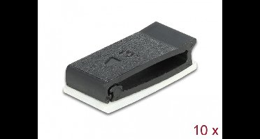 Kabelhouder met vergrendelingsclip Zelfklevende zwarte 10 stuks
