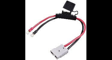 Hoogstroomstekker naar M6-ringkabelschoen, met zekeringhouder TC-12195704 Zwart, Rood TRU COMPONENTS Inhoud: 1 stuk(s)