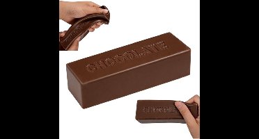 Realistische Chocolade Reep Squishy - 13cm - Anti-stress Knijpspeelgoed - Slow Rising PU-Schuim - Met Zoete Chocoladegeur - Fidget Toy voor Kinderen & Volwassenen - Stressverlichting & Angstbestrijding - Bruin