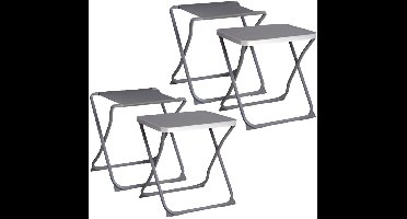 Redcliffs Campingkrukje / tafel - 2x - opvouwbaar - metaal - 47 x 37 x 47 cm - incl tafelblad - stoel/kruk