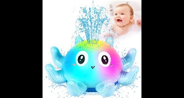 Octopus badspeelgoed met licht - Spuitende water sprinkler voor baby - Douche speelgoed voor in bad en zwembad - Cadeau voor kinderen - Blauw