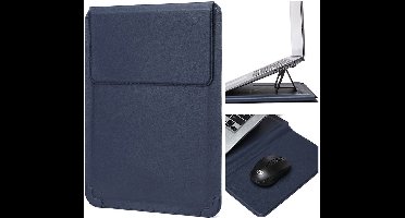 Leren laptoptas, laptophoes, laptopkoelstandaard voor laptops van 15-16 inch, Geel