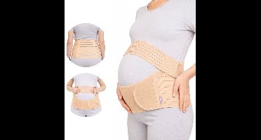 LUVION® Zwangerschapsband – Buikband Zwangerschap – Verstelbare Buikband – Rug- en Bekkenondersteuning – Beige – L