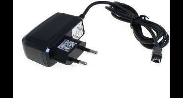 USB Mini B thuislader met vaste kabel - 2A / zwart - 1,1 meter