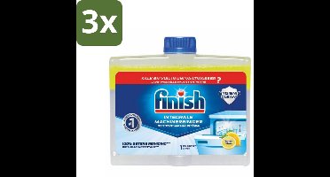3 x Finish - Integrale Machinereiniger - Hygienic Clean - Anti-Kalk & Anti-Vuil - Citroen - 250ml - Vaatwasmachinereiniger - Vaatwasmachine Reinigen - Kalkverwijderen - Vetverwijderen - Vaatwasser Reinigen