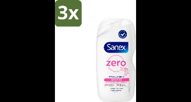 3 x Sanex Zero% - Douchegel - Gevoelige Huid - 0% Parfumsulfaten - Hypoallergeen - 400 ml - Gevoelige Huid - Hypoallergene Douchegel - 0% Parfum - 0% Sulfaten - Milde Reiniging