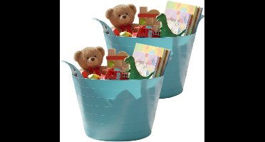 Storage solutions Speelgoedmand - 2x - blauw - 30 liter - kunststof - 54 x 37 cm - met handvatten