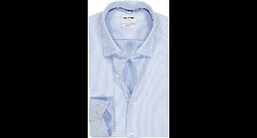 OLYMP Level 5 body fit overhemd - structuur - lichtblauw - Strijkvriendelijk - Boordmaat: 38