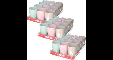 Plasticforte drinkbekers - 36x stuks - kunststof - gekleurd mix - 375 ml - onbreekbare mokken - bekertjes