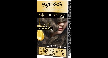 Syoss Oleo Intense 5-54 Haarverf - Licht Asbruin - Permanente Haarkleuring - Ammoniakvrij - Met Voedende Oliën - 100% Grijsdekking - Langdurige Kleur - 1 stuk