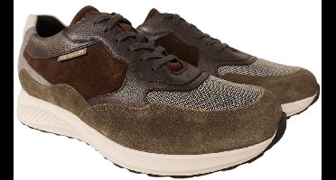 Mephisto Sneaker Driss Khaki Bruin Grijs Combi