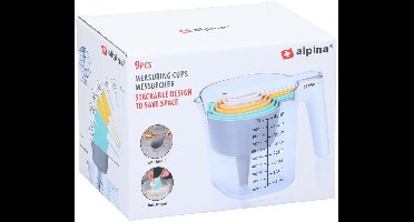 Maatbeker set 9-delig tot 1 Liter (Inclusief trechter en roerstaaf) - Measuring Cups & Spoons - Stapelbaar - Modern Design