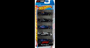 Hot Wheels Formula 1 - set van 5 metalen F1 speelgoedauto's