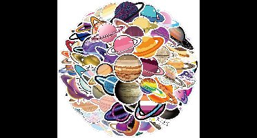 Universe planeten stickers - 50 stuks vinyl ruimte decoratie voor waterflessen en laptops