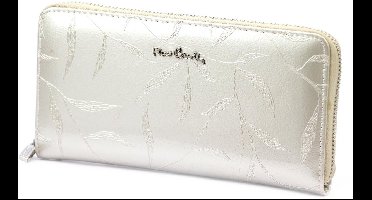 Pierre Cardin 02 LEAF - Leer Damesportemonnee - Roestvrijstalen Afwerking - Plantmotieven