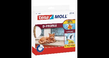 Tesa Tesamoll® - Rubber Zelfklevende Dichtingsstrip - D-profiel - Wit - 25m