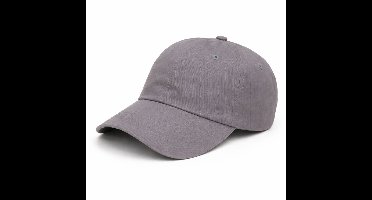 6 Panel Cap – Crew - 100% Katoen – Verstelbaar met Sliding Closure – Zachte Dunne Baseball Cap – Unisex - Donkergrijs