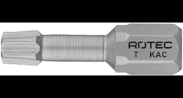 Rotec PRO Torsionbit T 20, L=25, C6.3, conisch, RVS (vpe 10)