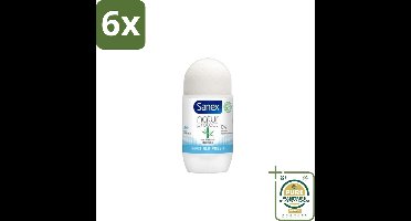 Sanex – Deo Roll-on – Bamboo Invisible Fresh – 50 ml - Voordeelverpakking - 6 stuks - Natuurlijke frisheid - Kledingbescherming