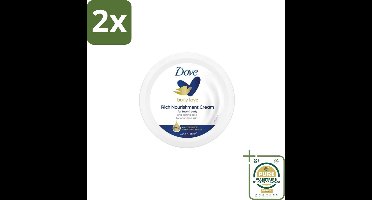 Dove – Bodycrème – Rich Nourishment – 75 ml - Voordeelverpakking - 2 stuks - Droge huid - Voedende crème