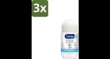 3 x Sanex – Deo Roll-on – Bamboo Invisible Fresh – 50 ml - Bamboo Deodorant - Onzichtbare Deodorant - Deodorant Roll-on - Frisheid - Kledingbescherming